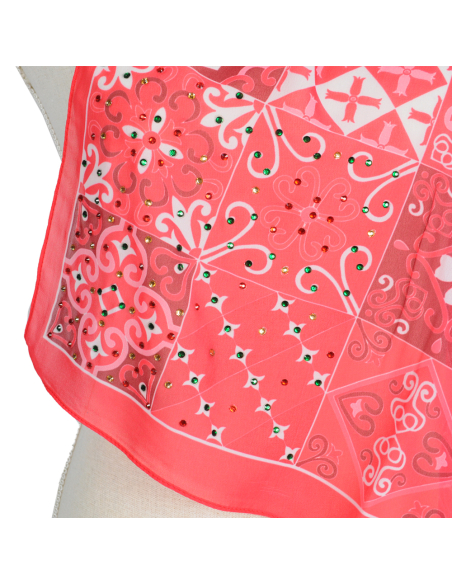 Pareo Georgette Dis 3 Hq 100%pl Aqua Di Mare - Imma Italy