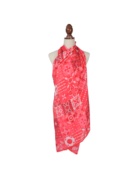 Pareo Georgette Dis 3 Hq 100%pl Aqua Di Mare - Imma Italy