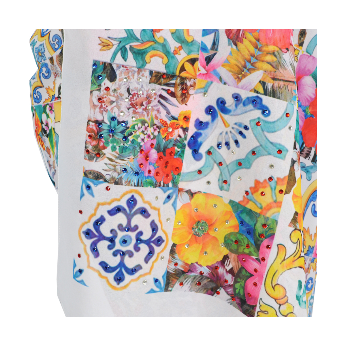 Pareo Georgette Dis 6 Hq 100%pl Aqua Di Mare - Imma Italy