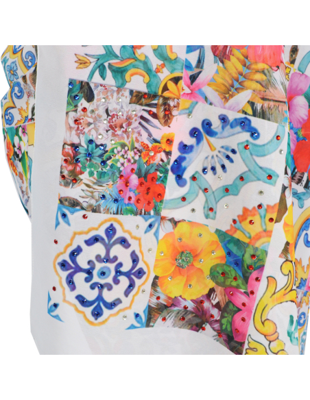 Pareo Georgette Dis 6 Hq 100%pl Aqua Di Mare - Imma Italy