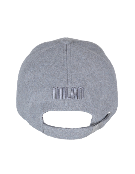 CAPPELLO BASEBALL FELTRO RICAMO GRIGIO 100%PL MILAN