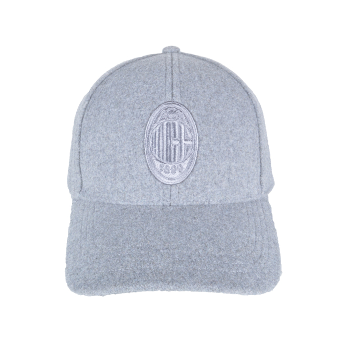 CAPPELLO BASEBALL FELTRO RICAMO GRIGIO 100%PL MILAN