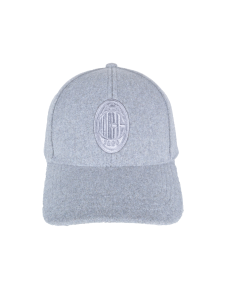 CAPPELLO BASEBALL FELTRO RICAMO GRIGIO 100%PL MILAN