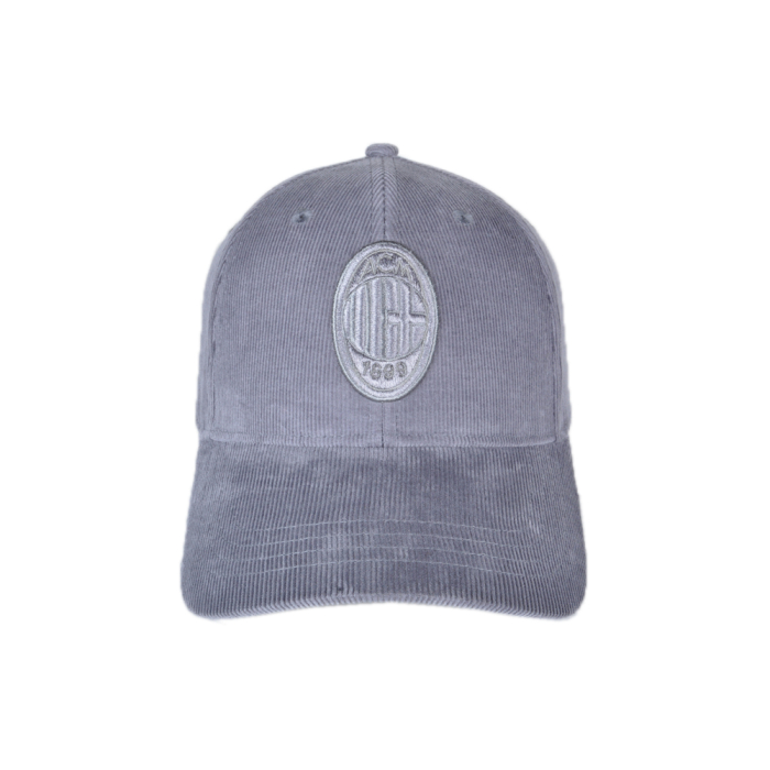 CAPPELLO BASEBALL VELLUTO RICAMO GRIGIO 100%CO MILAN