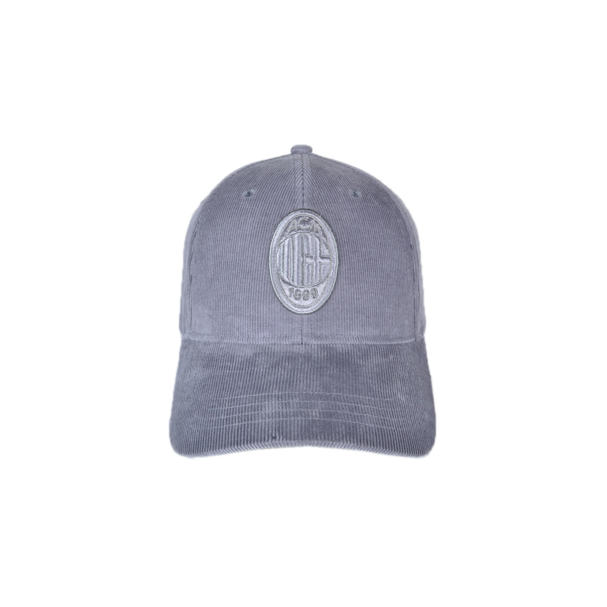 CAPPELLO BASEBALL VELLUTO RICAMO GRIGIO 100%CO MILAN