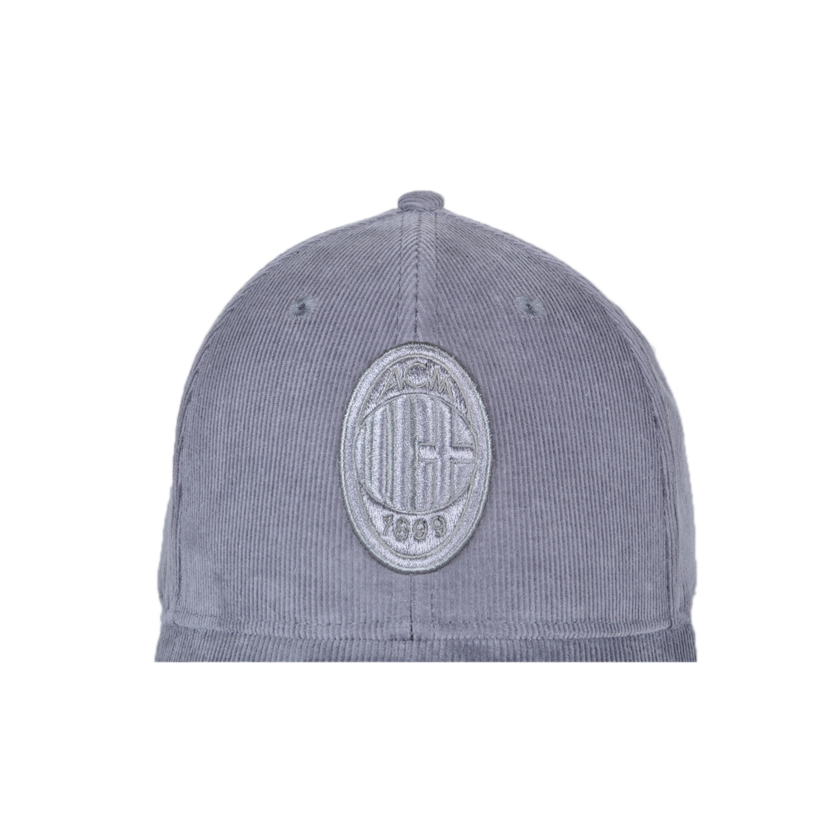 CAPPELLO BASEBALL VELLUTO RICAMO GRIGIO 100%CO MILAN