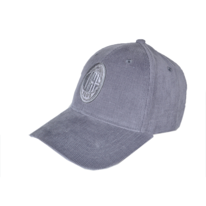 CAPPELLO BASEBALL VELLUTO RICAMO GRIGIO 100%CO MILAN 2