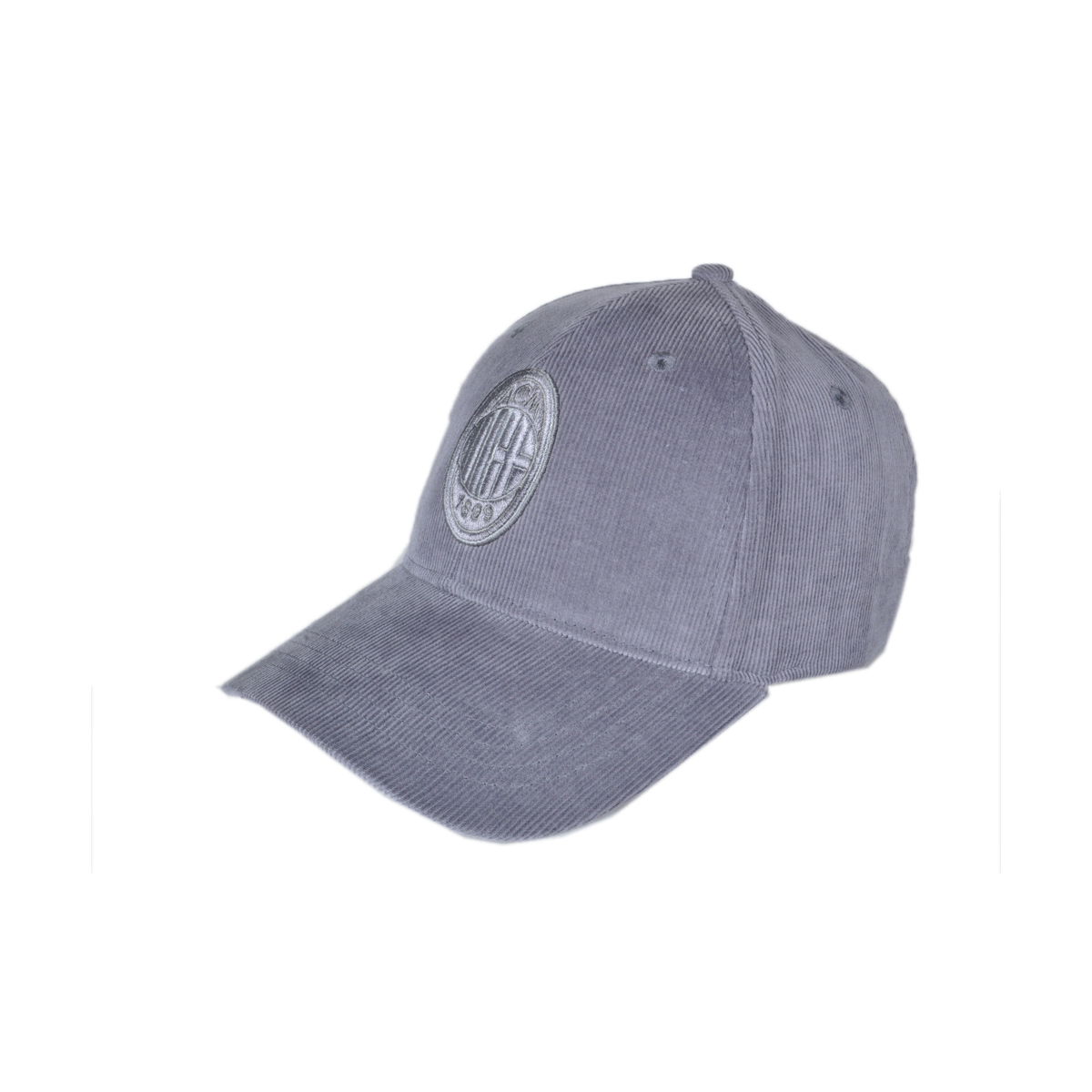 CAPPELLO BASEBALL VELLUTO RICAMO GRIGIO 100%CO MILAN