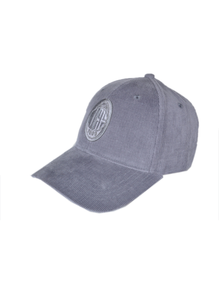 CAPPELLO BASEBALL VELLUTO RICAMO GRIGIO 100%CO MILAN