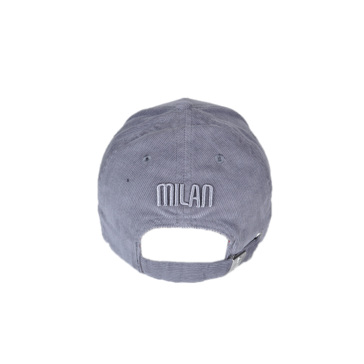 CAPPELLO BASEBALL VELLUTO RICAMO GRIGIO 100%CO MILAN