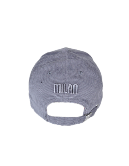 CAPPELLO BASEBALL VELLUTO RICAMO GRIGIO 100%CO MILAN