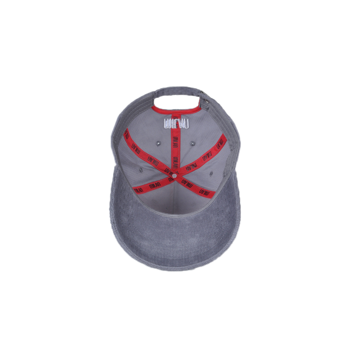 CAPPELLO BASEBALL VELLUTO RICAMO GRIGIO 100%CO MILAN