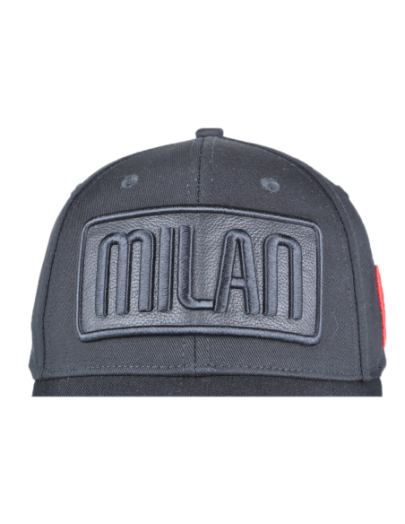 CAPPELLO BASEBALL PATCH PELLE RICAMATO 100%CO MILAN