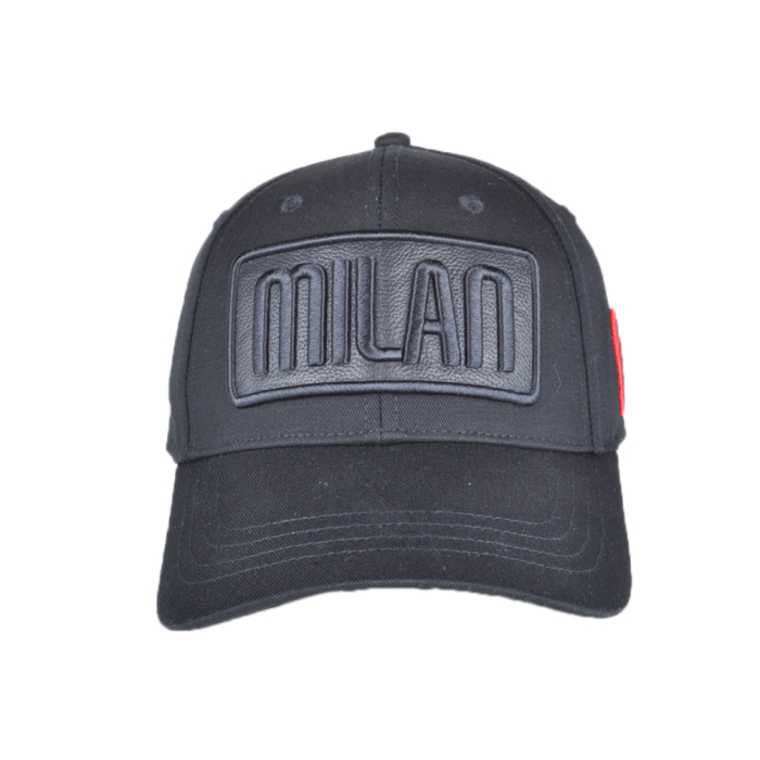 CAPPELLO BASEBALL PATCH PELLE RICAMATO 100%CO MILAN