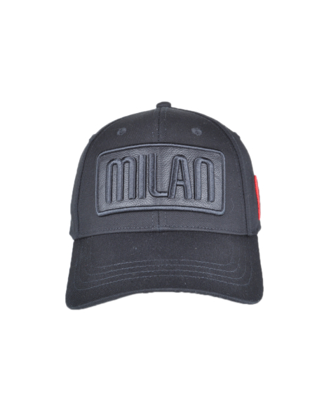 CAPPELLO BASEBALL PATCH PELLE RICAMATO 100%CO MILAN