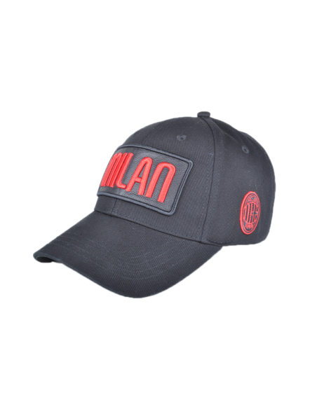 CAPPELLO BASEBALL PATCH PELLE RICAMATO 100%CO MILAN