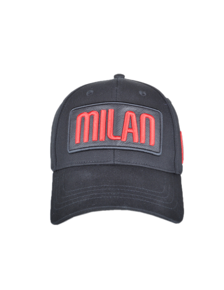 CAPPELLO BASEBALL PATCH PELLE RICAMATO 100%CO MILAN