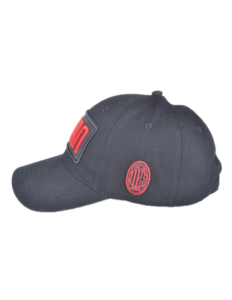 CAPPELLO BASEBALL PATCH PELLE RICAMATO 100%CO MILAN