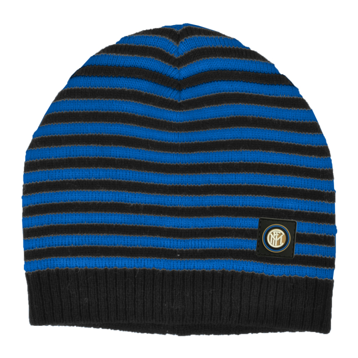 Cappello Cuffia A Maglia Righe Baby 50%pc 50%co Inter - Imma Italy