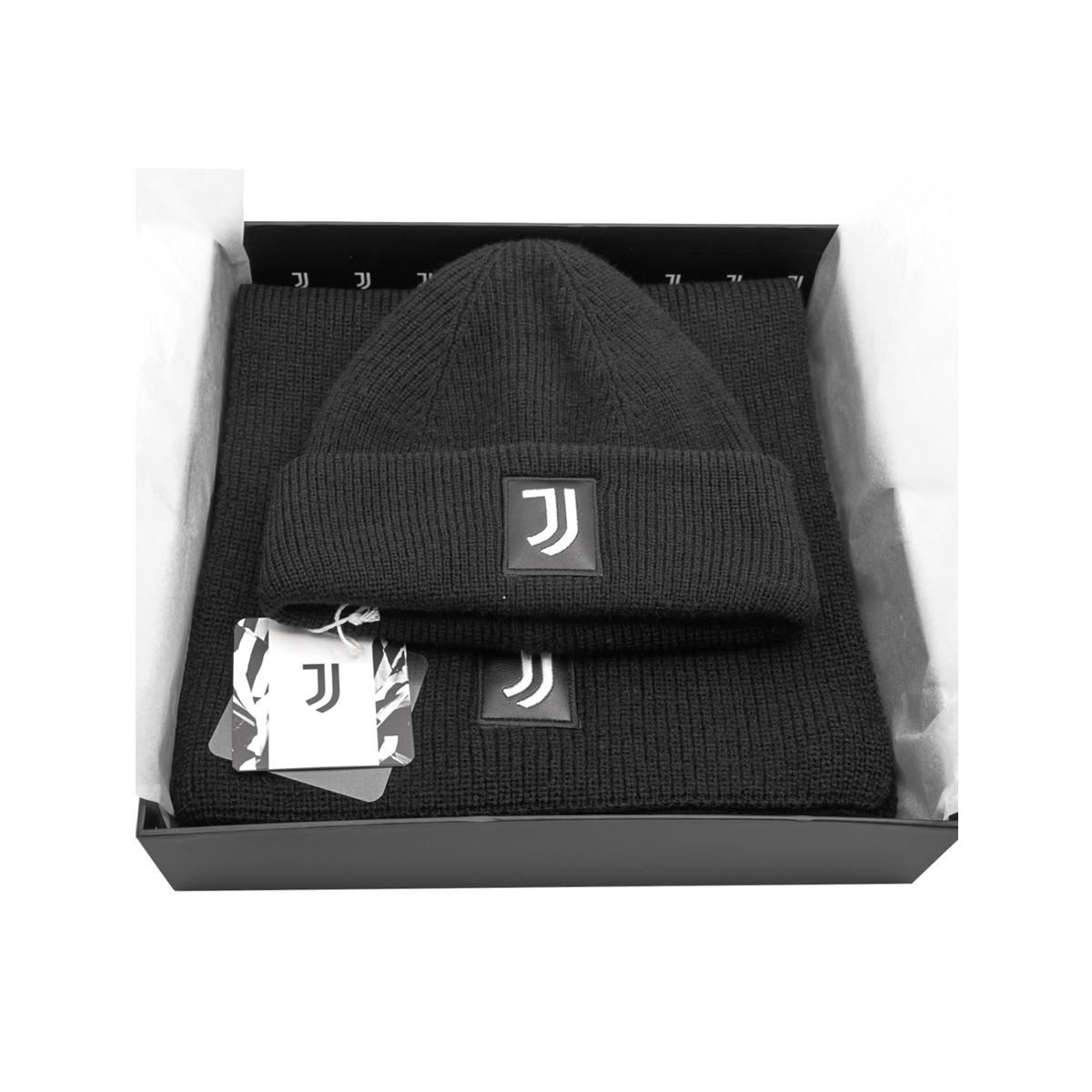 SET SCIARPA E CAPPELLO CON RICAMO IN BOX 47%PC 31%PL 22%NY JUVENTUS