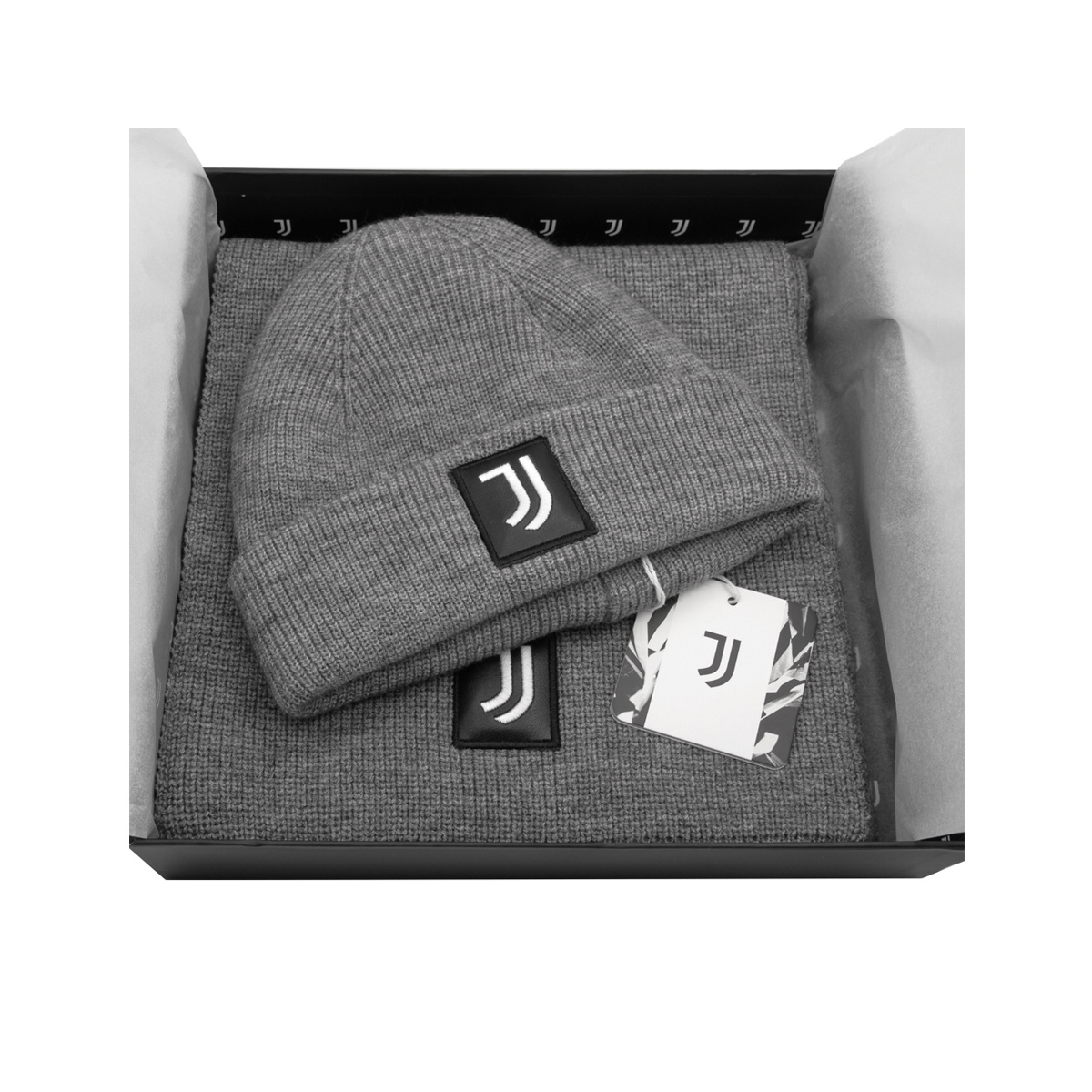 SET SCIARPA E CAPPELLO CON RICAMO IN BOX 47%PC 31%PL 22%NY JUVENTUS