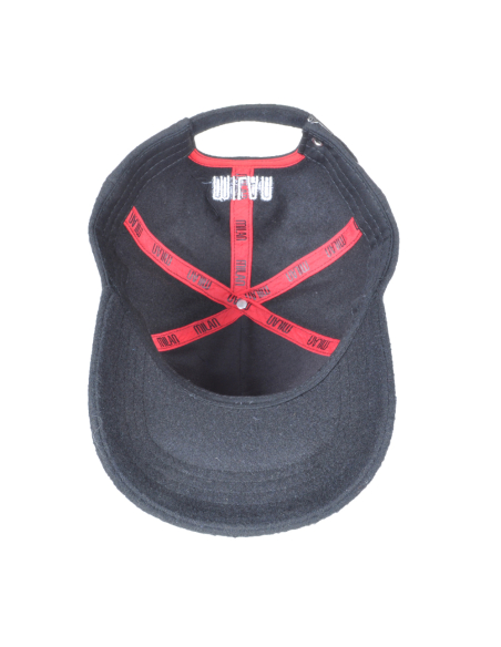 CAPPELLO BASEBALL FELTRO RICAMO NERO 100%PL MILAN