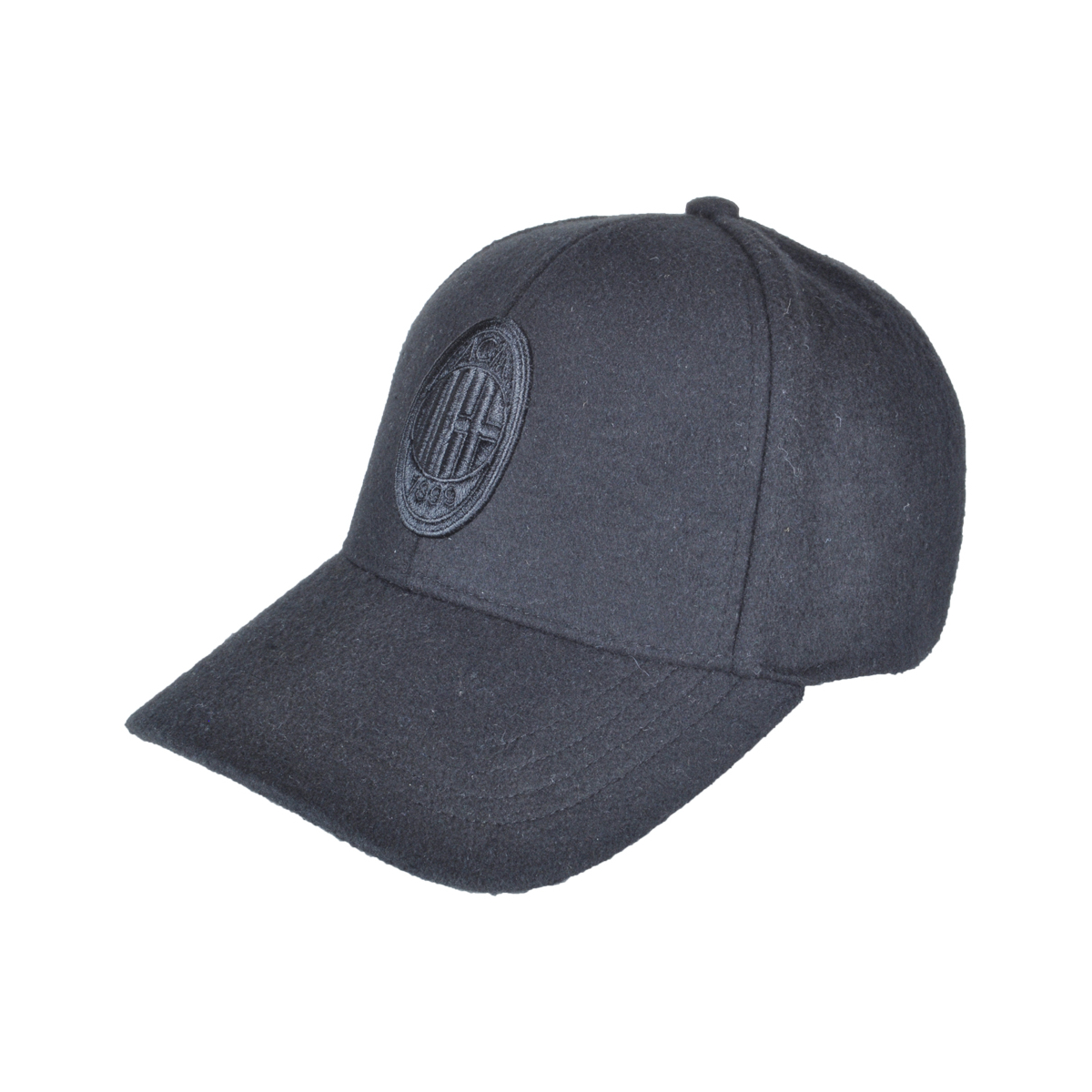 CAPPELLO BASEBALL FELTRO RICAMO NERO 100%PL MILAN