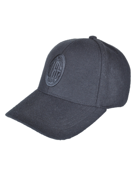 CAPPELLO BASEBALL FELTRO RICAMO NERO 100%PL MILAN