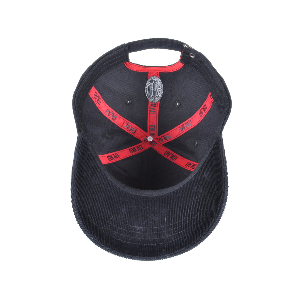 CAPPELLO BASEBALL VELLUTO RICAMATO 100%CO MILAN