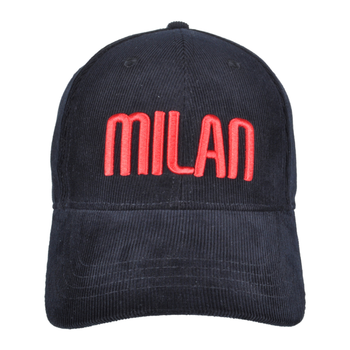 CAPPELLO BASEBALL VELLUTO RICAMATO 100%CO MILAN