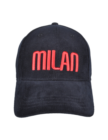 CAPPELLO BASEBALL VELLUTO RICAMATO 100%CO MILAN