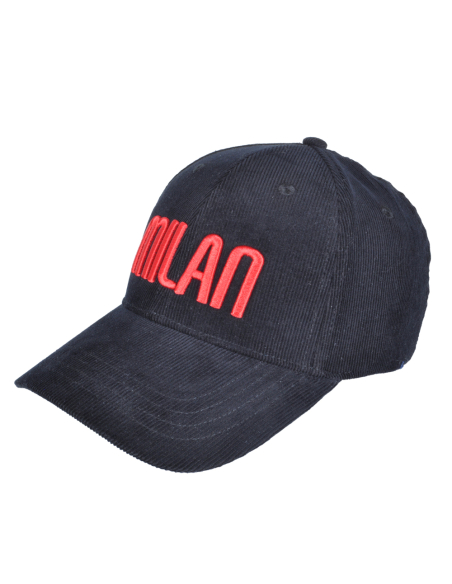 CAPPELLO BASEBALL VELLUTO RICAMATO 100%CO MILAN
