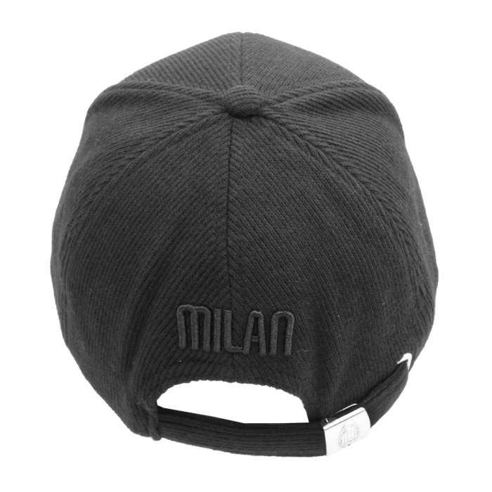 CAPPELLO BASEBALL MAGLIA RICAMO NERO 65%PL 25%PC 10%VI MILAN 2