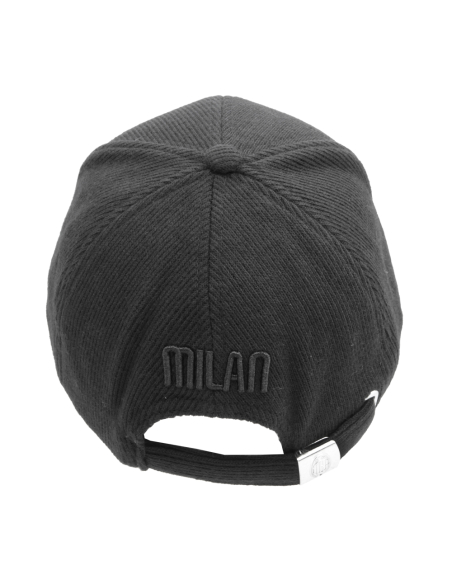 CAPPELLO BASEBALL MAGLIA RICAMO NERO 65%PL 25%PC 10%VI MILAN