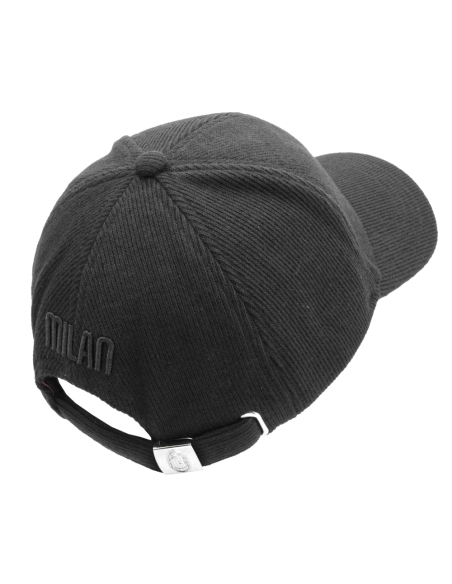 CAPPELLO BASEBALL MAGLIA RICAMO NERO 65%PL 25%PC 10%VI MILAN