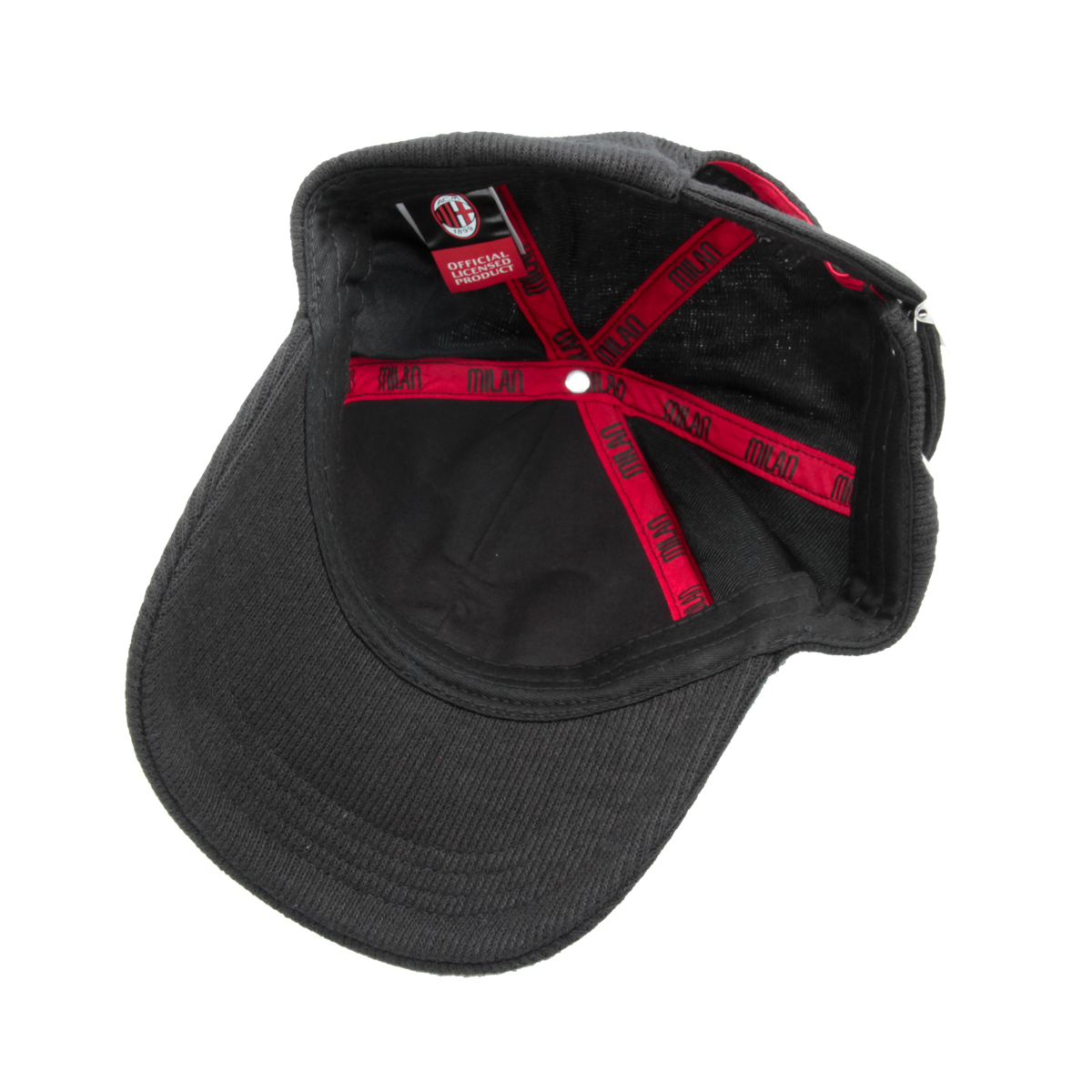 CAPPELLO BASEBALL MAGLIA RICAMO ROSSO 65%PL 25%PC 10%VI MILAN