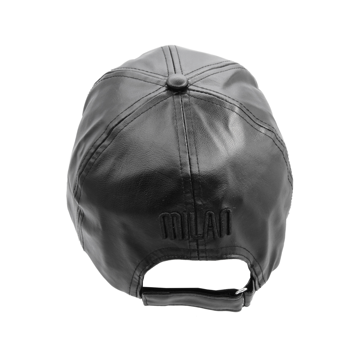 CAPPELLO BASEBALL ECOPELLE RICAMO NERO 100%PU MILAN