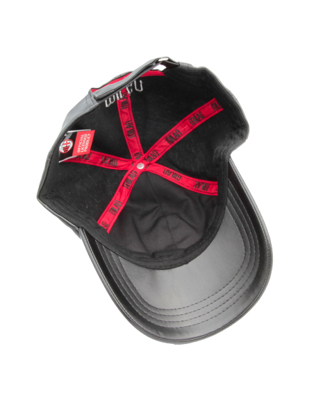 CAPPELLO BASEBALL ECOPELLE RICAMO NERO 100%PU MILAN