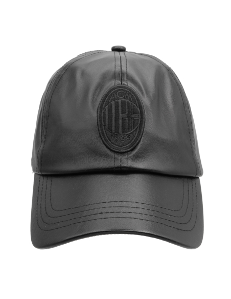CAPPELLO BASEBALL ECOPELLE RICAMO NERO 100%PU MILAN