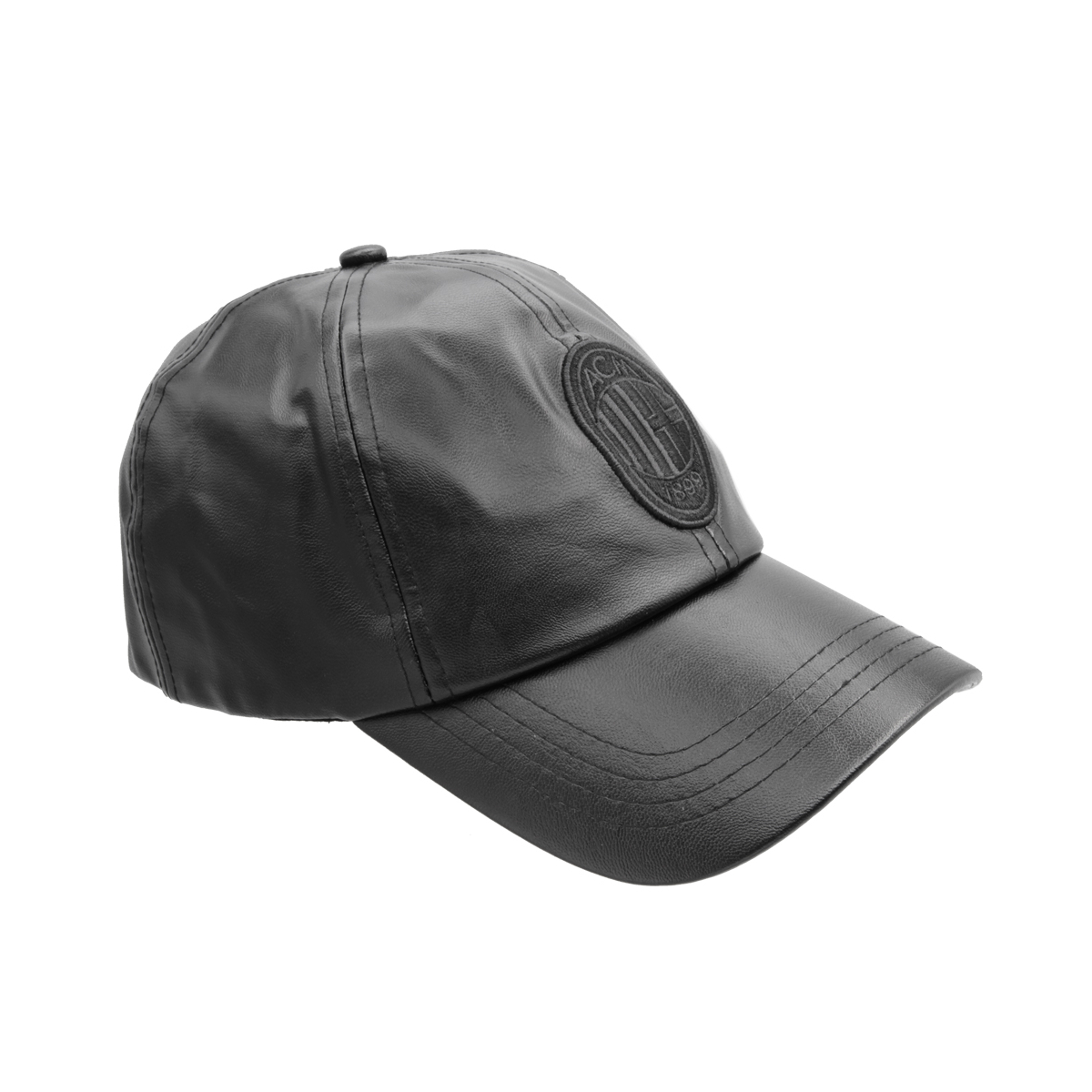 CAPPELLO BASEBALL ECOPELLE RICAMO NERO 100%PU MILAN