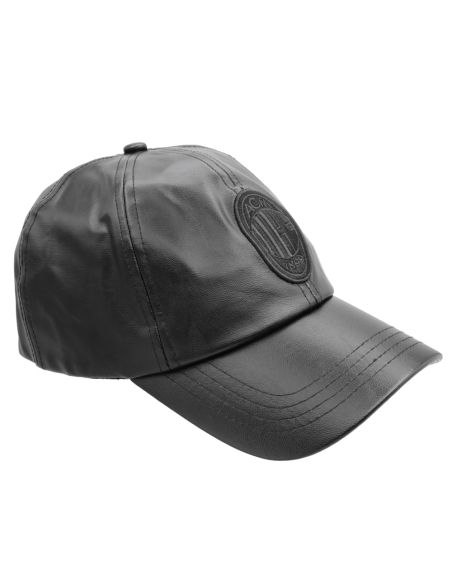 CAPPELLO BASEBALL ECOPELLE RICAMO NERO 100%PU MILAN