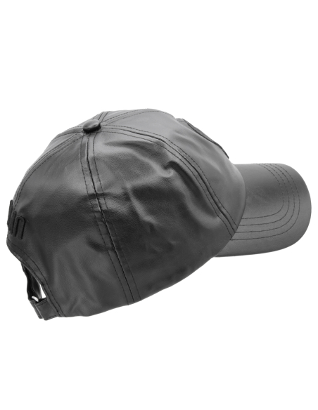 CAPPELLO BASEBALL ECOPELLE RICAMO NERO 100%PU MILAN