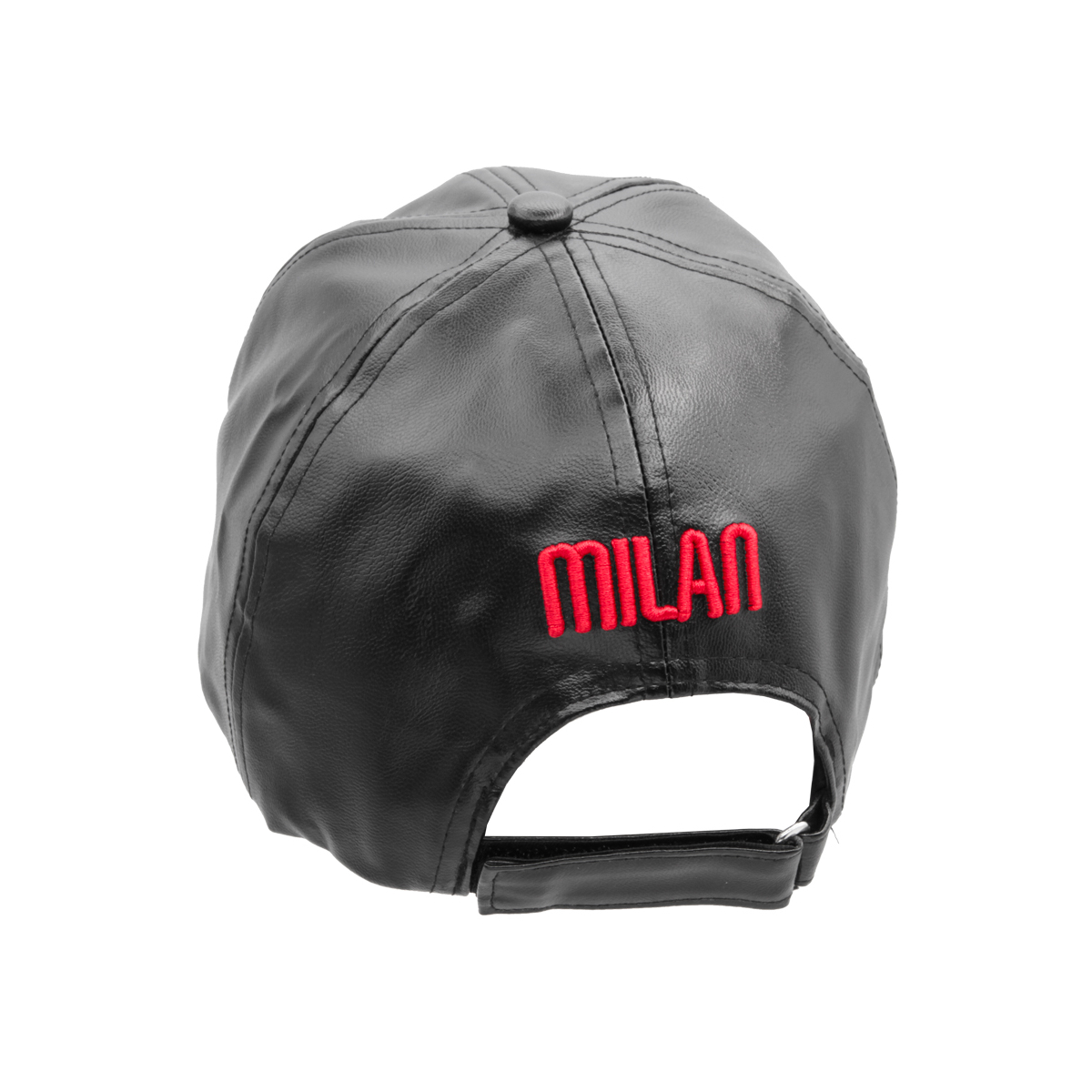 CAPPELLO BASEBALL ECOPELLE RICAMO ROSSO 100%PU MILAN