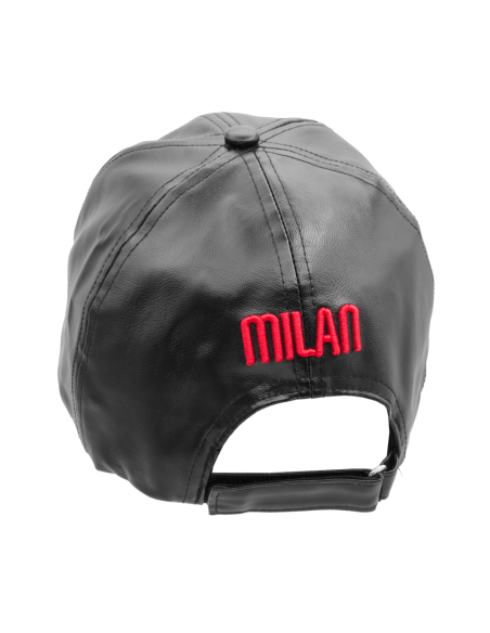 CAPPELLO BASEBALL ECOPELLE RICAMO ROSSO 100%PU MILAN