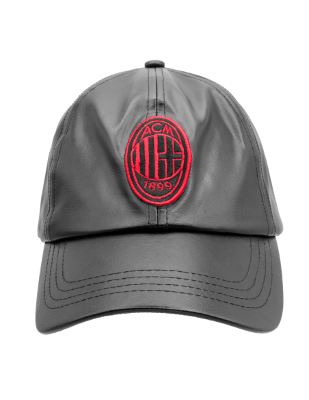 CAPPELLO BASEBALL ECOPELLE RICAMO ROSSO 100%PU MILAN