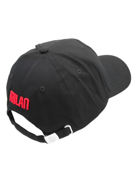 CAPPELLO BASEBALL PATCH PELLE RICAMATO 100%CO MILAN