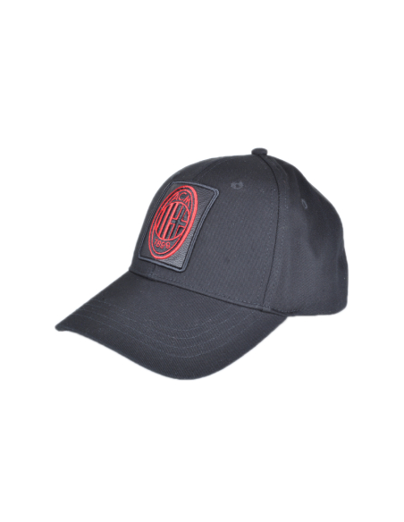 CAPPELLO BASEBALL PATCH PELLE RICAMATO 100%CO MILAN