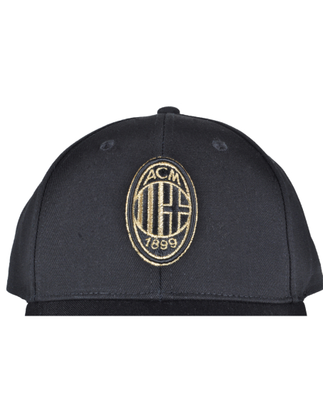 CAPPELLO BASEBALL COTONE LOGO RICAMO ORO 100%CO MILAN