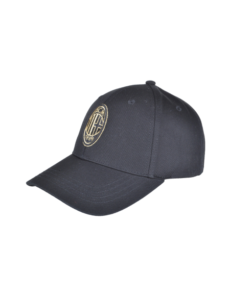 CAPPELLO BASEBALL COTONE LOGO RICAMO ORO 100%CO MILAN