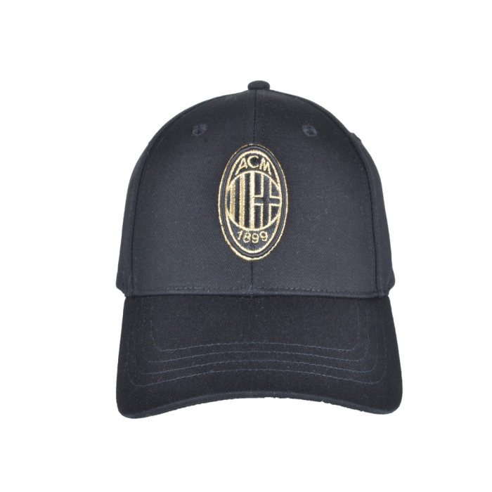 CAPPELLO BASEBALL COTONE LOGO RICAMO ORO 100%CO MILAN